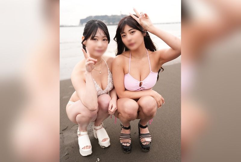 [FC2-PPV-4812737] The Super Cute Busty Duo Himari & Hina Have a Threesome in Swimsuits and Take Turns with Creampies