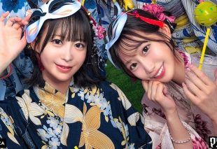 [VRNC-069] Picking up yukata beauties at the summer festival! After getting hyped up and exhausted, men swarm their tired bodies for group sex!? Ver. Natsuzora Rika & Tenma Yui