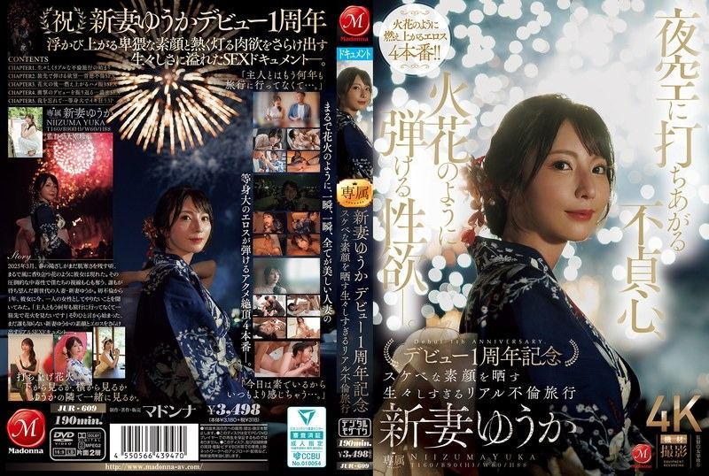 [JUR-609] Adulterous heart soaring into the night sky, sexual desire bursting like sparks. Niizuma Yuuka’s 1st debut anniversary: An intensely raw real affair trip exposing her lewd true self